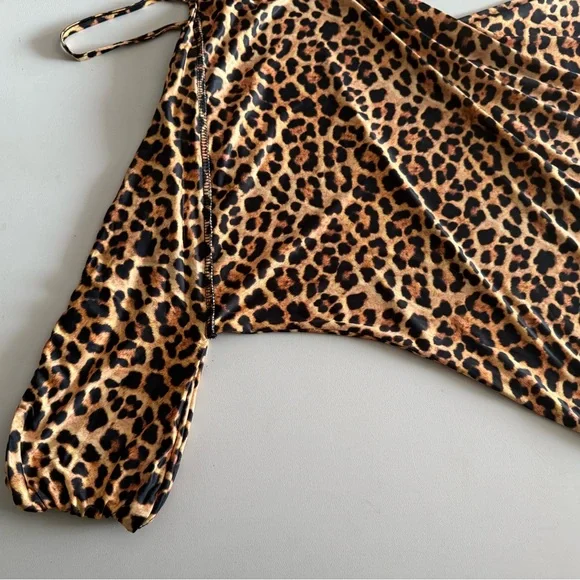 Nasty Gal Womens Twisted Asymmetrical Mini Dress - Leopard - Picture 6 of 14